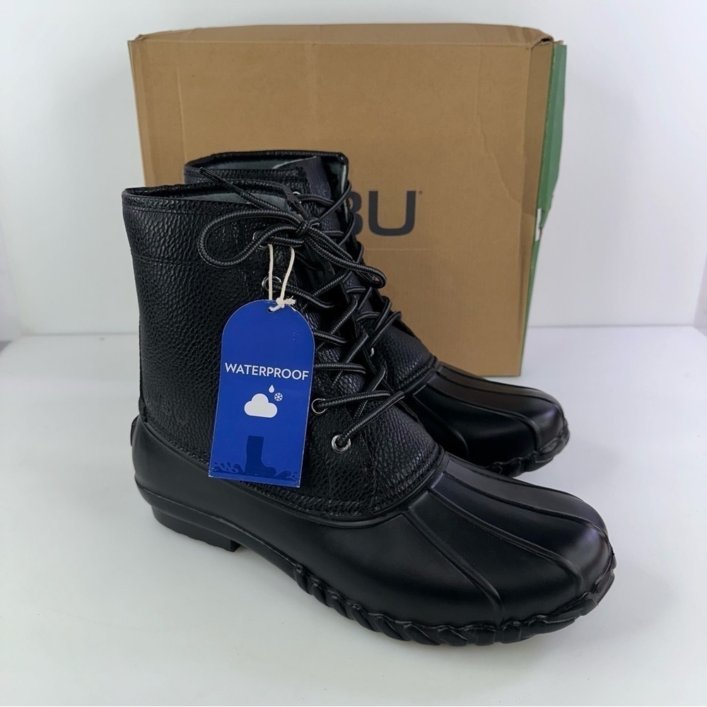 JBU Men's Maine Waterproof Duck Boots Black Shoes